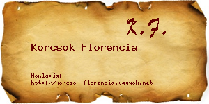 Korcsok Florencia névjegykártya